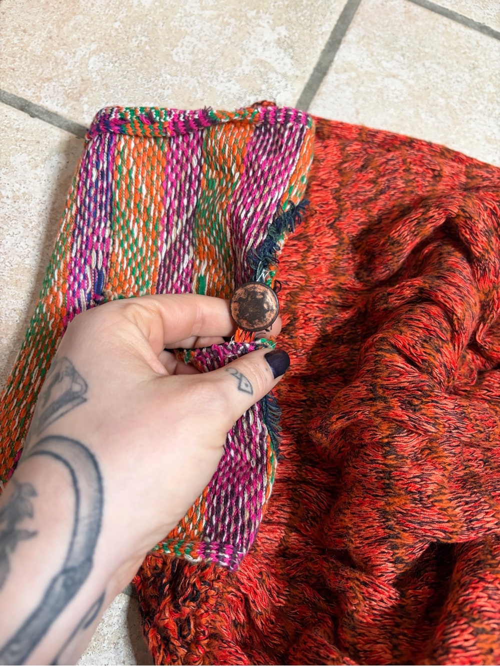 NWT Free People Knit Crochet Southwest Mini Dress Boho (Multicolor) Size Large - Picture 6 of 11
